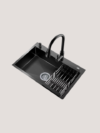 Black Kitchen Sink with Faucet